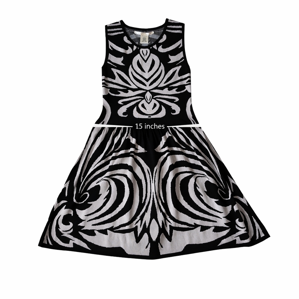 Max Studio Black & White Knit Fit & Flare Dress M - Picture 3 of 5